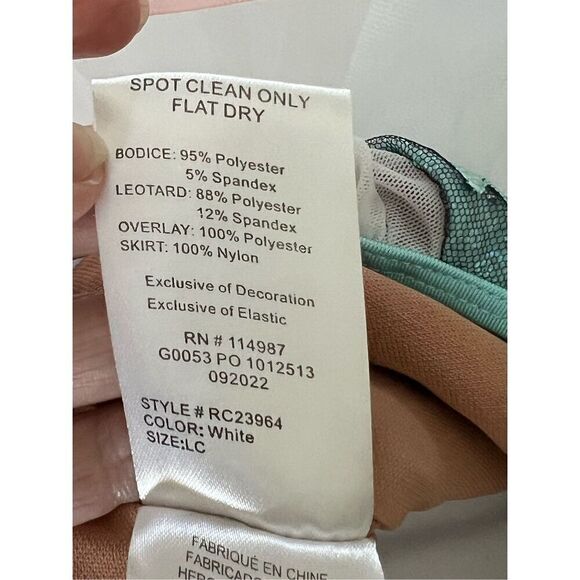 Revolution Dance Costume Tea for Two Embroidered Sequin Leotard Child's LARGE - Picture 8 of 10